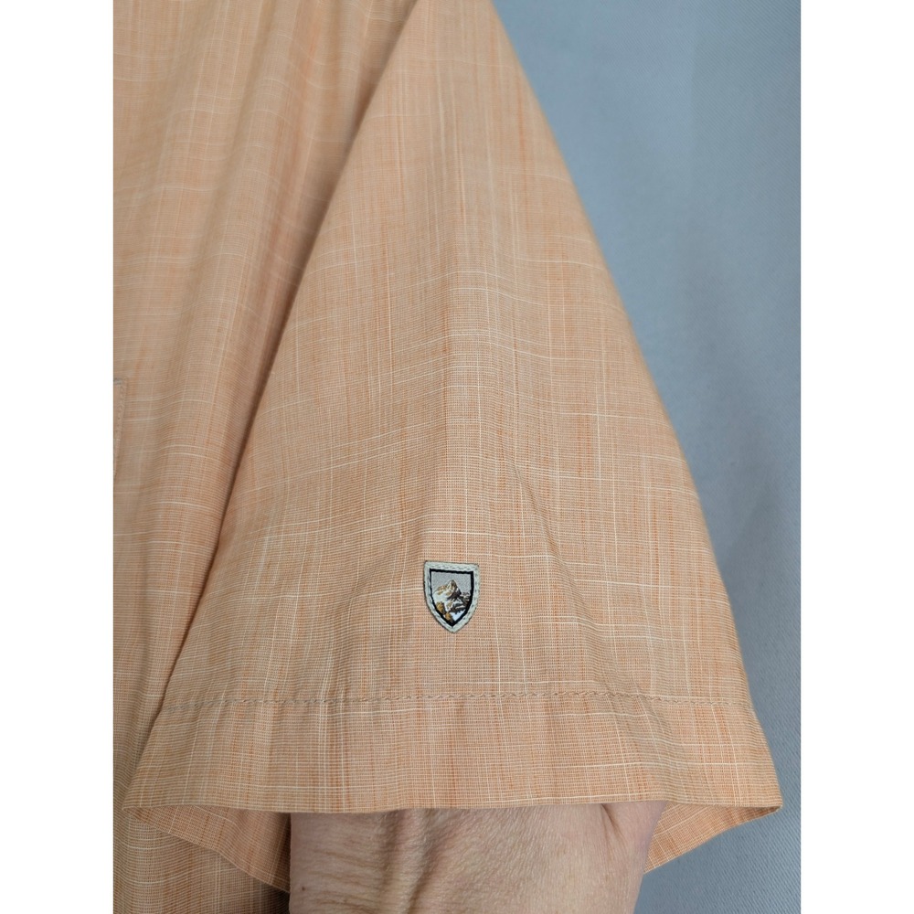 KUHL Short Sleeve Button Down Men XL Orange Excellent Textured Dual Pocket Shirt - Picture 4 of 7